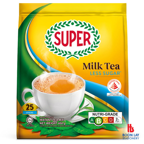 SUPER 3-in-1 Instant Milk Tea - Less Sugar 18g x 25's