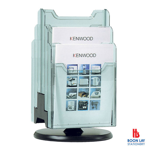 MULTIFORM Brochure Holder with 6 pockets A4 - Glass Green/Black (06053714)