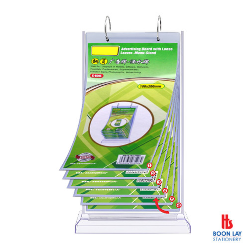 Menu Stand With Loose Leaves 100x200mm - 6 pages (K6095)