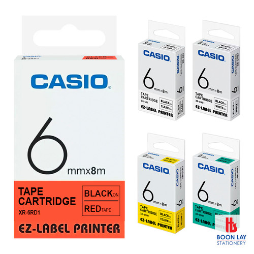 CASIO Ez-Label Printer Tape Cartridge 6mm (XR6)