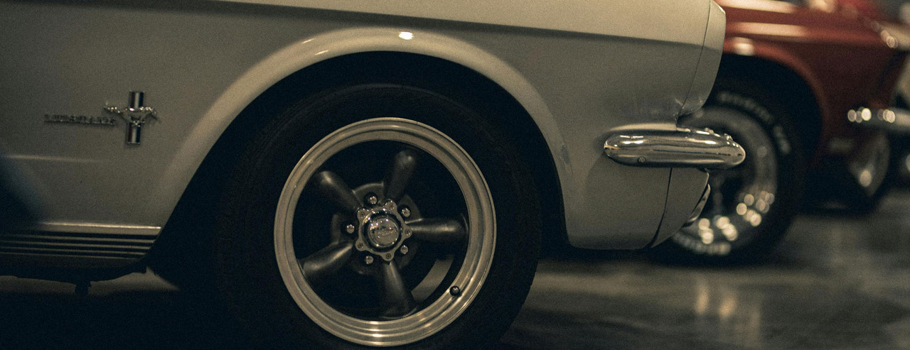 Image of vintage wheels on a 1962 muscle car Image of vintage wheels on a 1962 muscle car