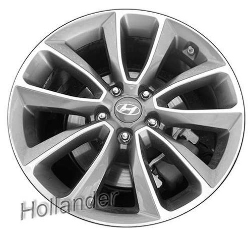 2017-2019 Hyundai Santa 18" OEM Wheel Rim - Machined Silver