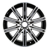 Front view of a 19x8.5 Mercedes CLS C218 X218 factory wheel 2017-2022 Machined Black rim 2184010802