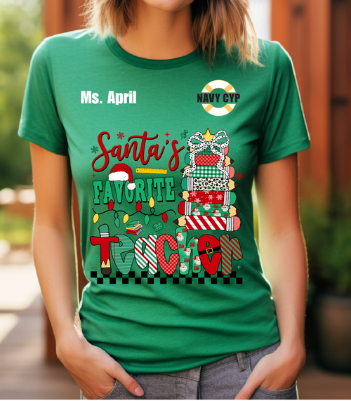 Preppy Coquette Santa's Favorite Teache