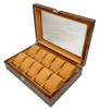 Premium Wood Watch Case (10 Slot) Display and Storage Organization Series (Pack of 8)