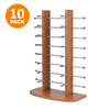 Tabletop Wood Eyewear Display Rack - Double Towers (10-Pack)