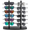 Polmart Countertop Black Wood Eyewear Display Rack - Double Towers (10-Pack)