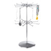 Countertop Heavy Duty Adjustable Two Tier Spinner Display Stand, Silver