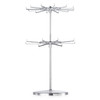 Countertop Heavy Duty Adjustable Two Tier Spinner Display Stand, Silver