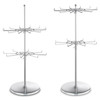 Countertop Heavy Duty Adjustable Two Tier Spinner Display Stand, Silver