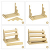 Polmart Detachable 3-Tier/Triple Bar Jewelry Display, Yellow Linen (12-Pack)