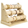 Polmart Detachable 3-Tier/Triple Bar Jewelry Display, Yellow Linen (12-Pack)
