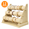 Polmart Detachable 3-Tier/Triple Bar Jewelry Display, Yellow Linen (12-Pack)