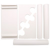 Polmart Detachable 3-Tier/Triple Bar Jewelry Display, White Leatherette (12-Pack)