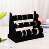 Polmart Detachable 3-Tier/Triple Bar Jewelry Display, Black Velvet (12-Pack)