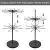 Countertop Heavy Duty Adjustable Two Tier Spinner Display Stand, Black