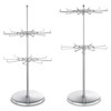 Countertop Heavy Duty Adjustable Two Tier Spinner Display Stand, Silver CE201