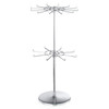 Countertop Heavy Duty Adjustable Two Tier Spinner Display Stand, Silver CE201