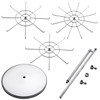 Countertop Heavy Duty Adjustable Three Tier Spinner Display Stand, Silver CE301