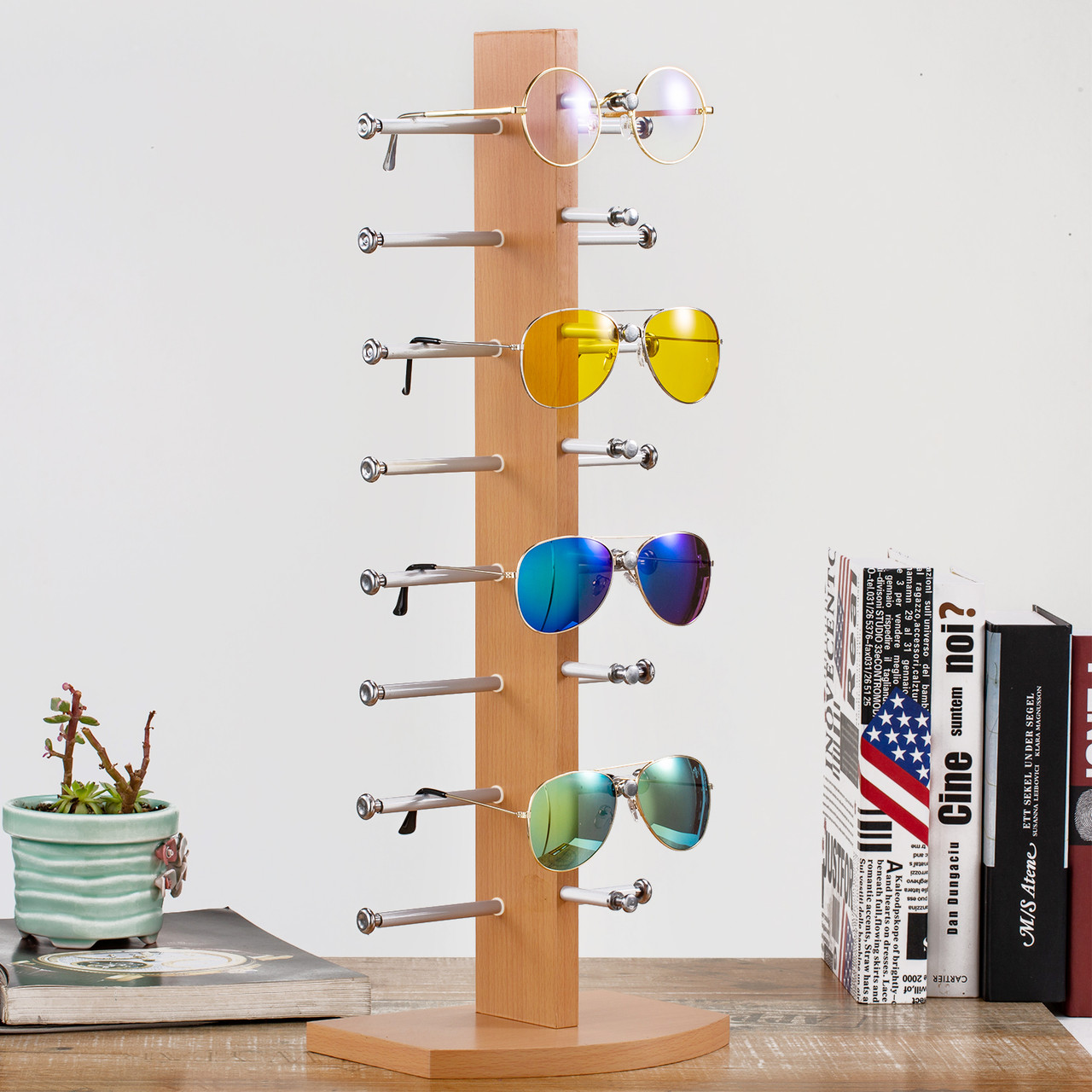 IKEE DESIGN®: Acrylic Mirror Backed 5-Shelves Eyewear Display