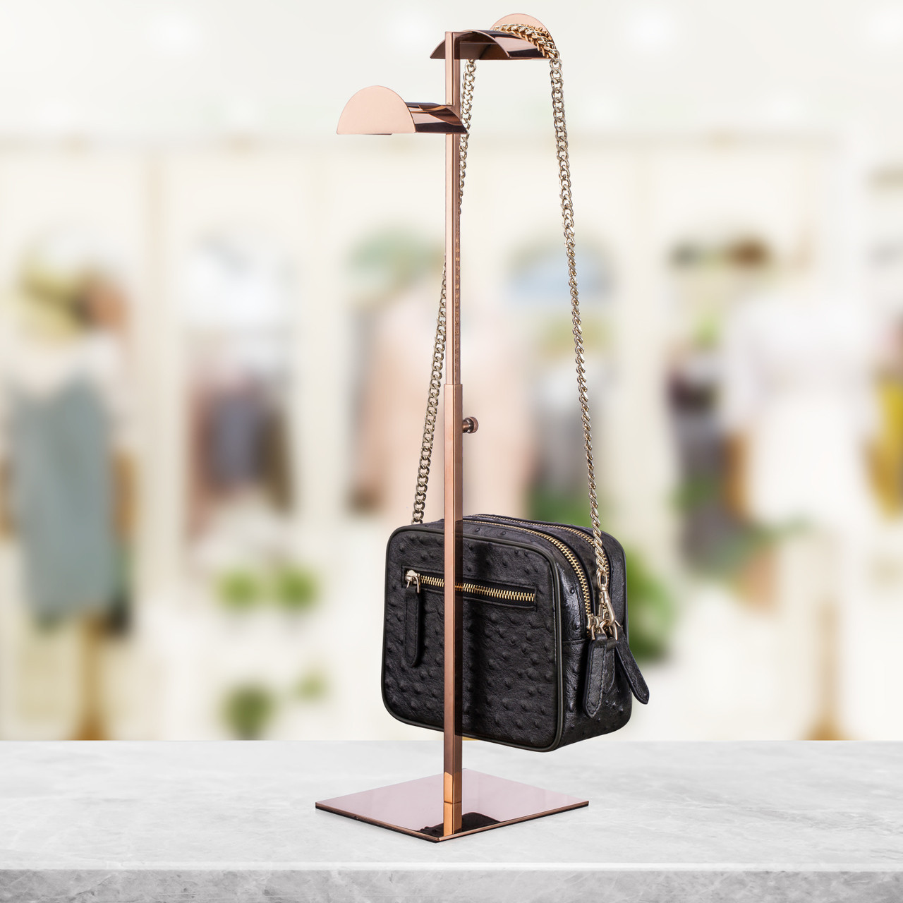 TBWHL Metal Purse Display Stand with Double Hook Stainless Steel Adjustable Purse  Stand for Purse, Handbag, Wig, Hat : Amazon.in: Home & Kitchen