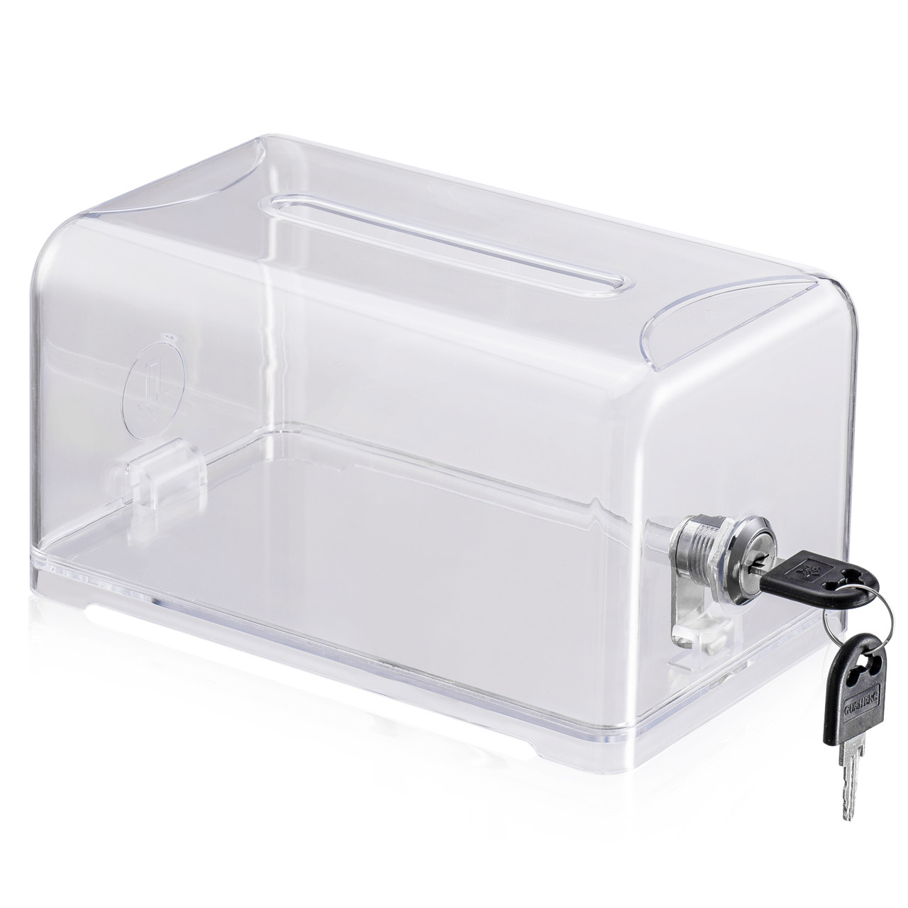 Clear Suggestion/Business Card/Drawing Box with Lock - Round Top (Case  Pack) - Polmart Display