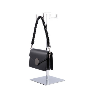 Countertop Jewelry/Scarf/Handbag 2 Arm Display Stand with Adjustable Height - Silver