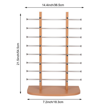 Tabletop Wood Eyewear Display Rack - Double Towers (10-Pack)