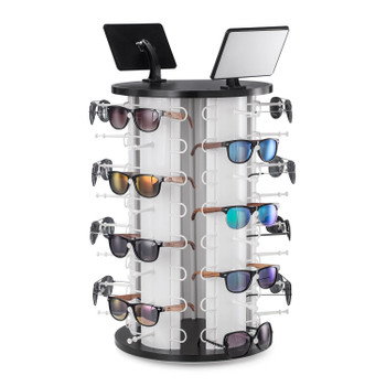 Countertop 360° Rotating Sunglasses Display Rack with Mirror (40-Pair Capacity), 3 -Pack