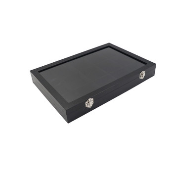 Polmart 15-Grid Jewelry Case, Black (12 Pack) TZ24-BL-15