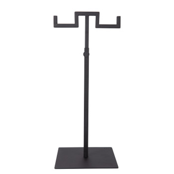 Countertop Jewelry/Scarf/Handbag 2 Arm Display Stand with Adjustable Height - Black