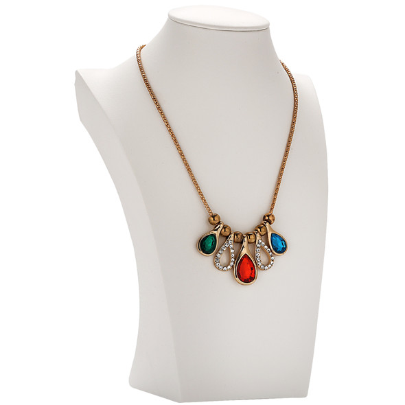 Necklace Bust – White Leatherette (Case-Pack)