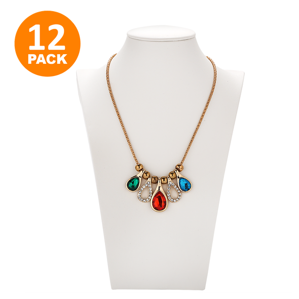 Necklace Bust – White Leatherette (Case-Pack)