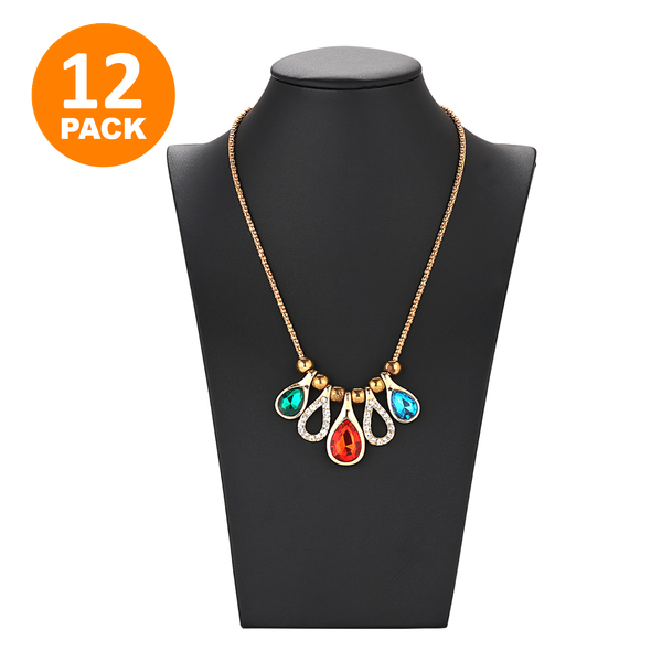 Necklace Bust – Black Leatherette (Case-Pack)