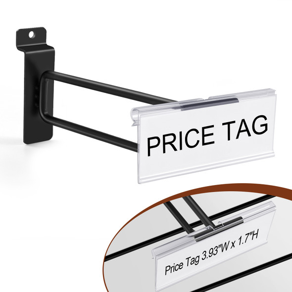 Heavy Duty Slatwall Panel Double-Bar Hooks, Black