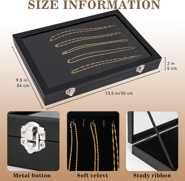 Jewelry Case, Black (12-Pack) TZ22-BL