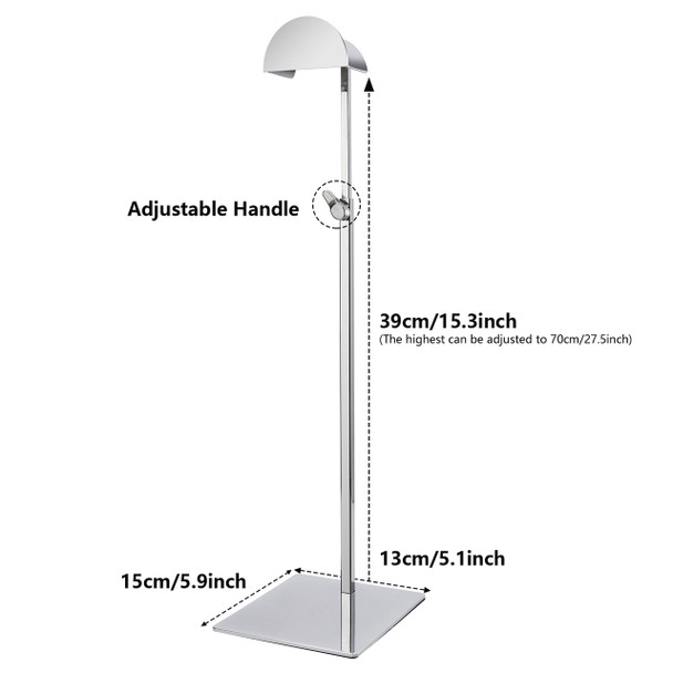 Adjustable Handbag & Purse Display Stand with Crescent Handle CM013