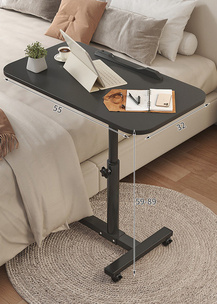 Adjustable Overbed Bedside Table with Wheels CT92BL