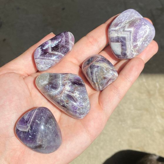 Chevron Amethyst Large Tumbles