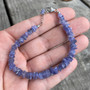 Tanzanite Chip Bead Adjustable Bracelet with Sterling Silver Clasp