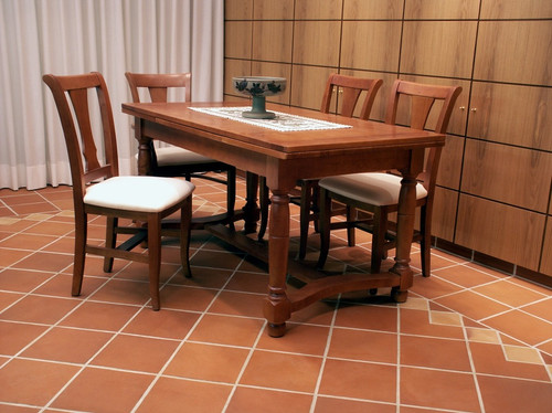 Nevada dining room, Quarry Terracotta, Pre-Sealed Quarry Terracotta,