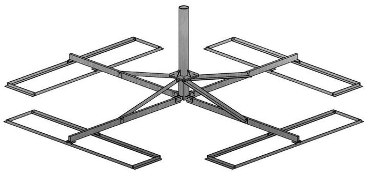 Global Skyware B6116 Non-Penetrating Roof Mount for Antennas up to 1.8m  with Roof Pads