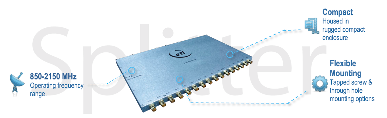 ETL Systems DIV16L1A-2418 16-Way L-Band Active Splitter