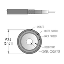 Product image for Ultra Flexible Low Loss Phase Stable Cable 18 - 40 GHz - SMA Right Angle Male Connector