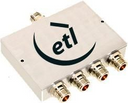 ETL Systems COM04L1P-2725 L-band GPS Splitter/Combiner 4-way - One Port DC Pass + 200ohm Load