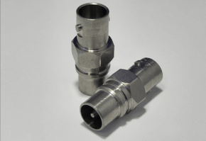 PPC Belden BNCFIECM-PUSHON Brass Hardline Adapter, BNC female – IEC male Push On