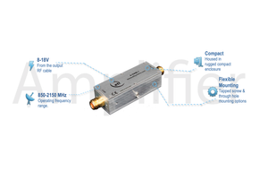 ETL Systems A-GABL1-3143 L-band Fixed 25dB Gain Line Amplifier with External DC Bias and 10MHz Pass