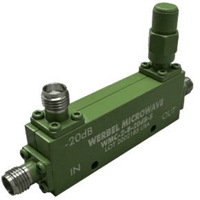 WERBEL MICROWAVE WMC-2-8-20dB-S Directional Coupler, 2-8GHz, 20dB, SMA, Female