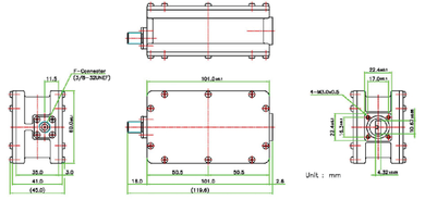 Product image for 9000XT Ka-Band Triple Band EXT REF LNB