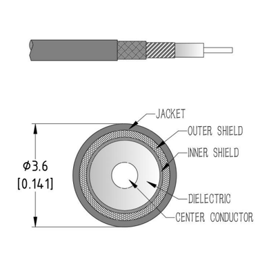 Product image for Ultra Flexible Low Loss Phase Stable Cable 18 - 40 GHz - SMA Right Angle Male Connector
